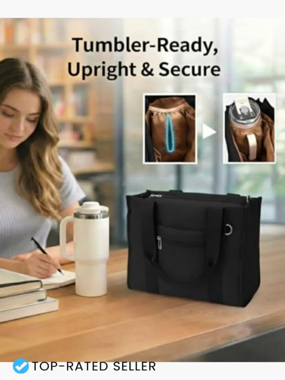 Puffer Work Tote Bag Lightweight Multi-Pocket RFID Laptop Bag Crossbody